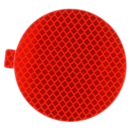Truck-Lite Retro-Reflective Tape, 3in. Round, Red, Reflector, Adhesive Mount 98175R